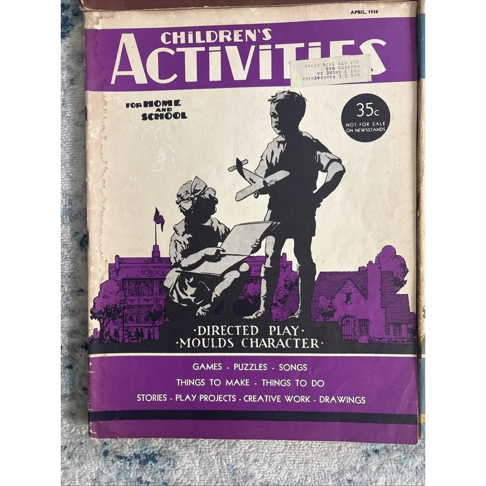 Vintage Lot of 6 Children's Activities Magazines from 1938 All In Good Condition